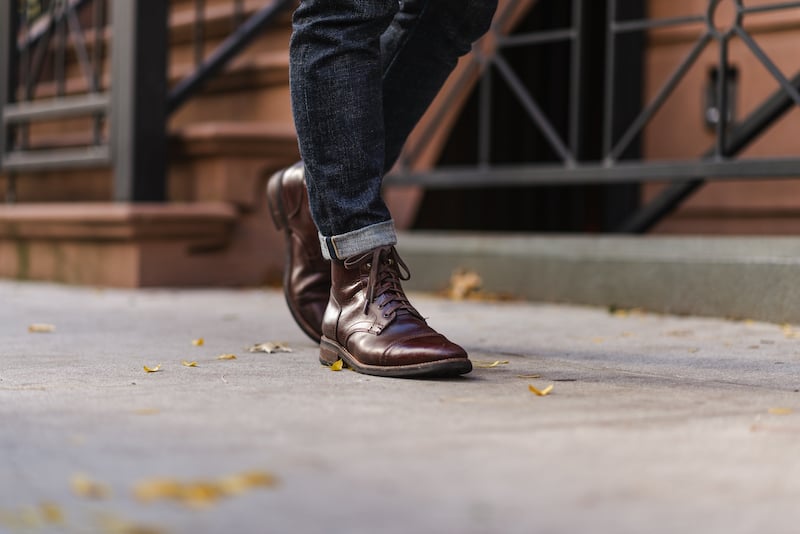 Thursday Boot Company Mens Captain Cap Toe Leather Boots Brown 7