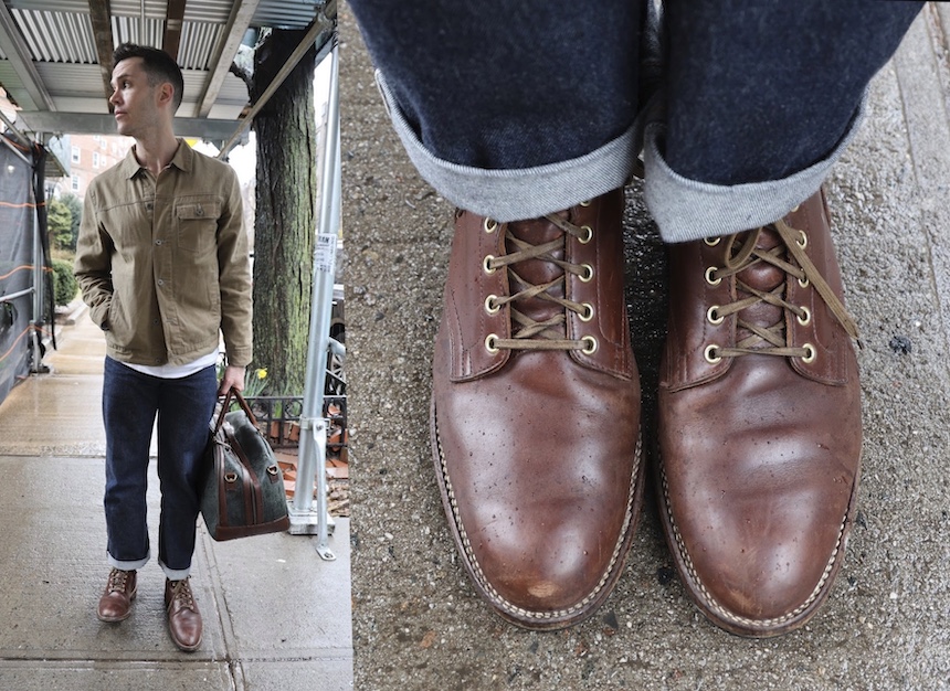 Viberg boots review brown cxl flint tinder waxed canvas trucker