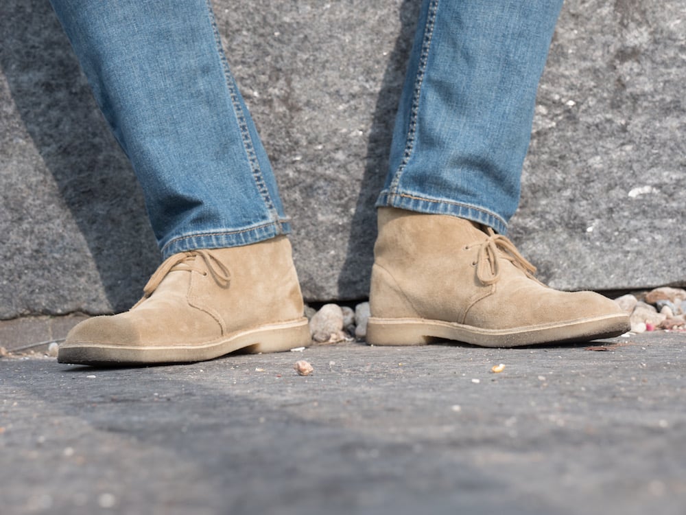 clarks desert boots blue suede