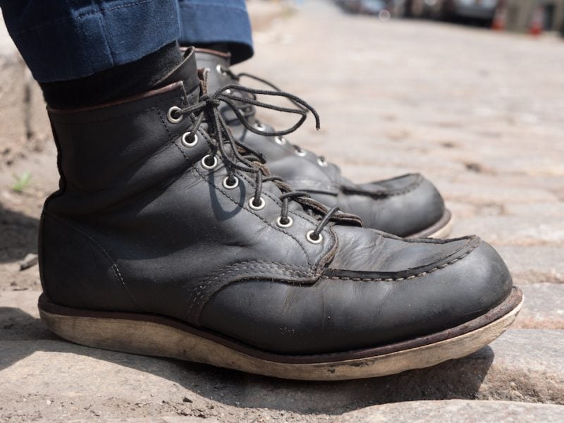 red wing moc toe navy