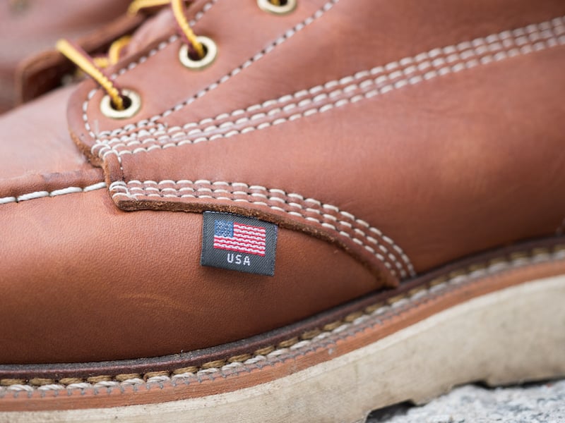 Thorogood moc toe flag