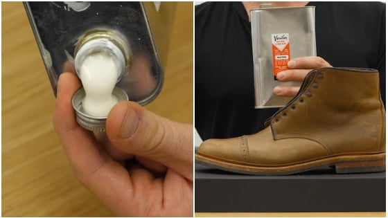 using shoe cream