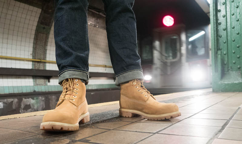 couple wearing timberland boots