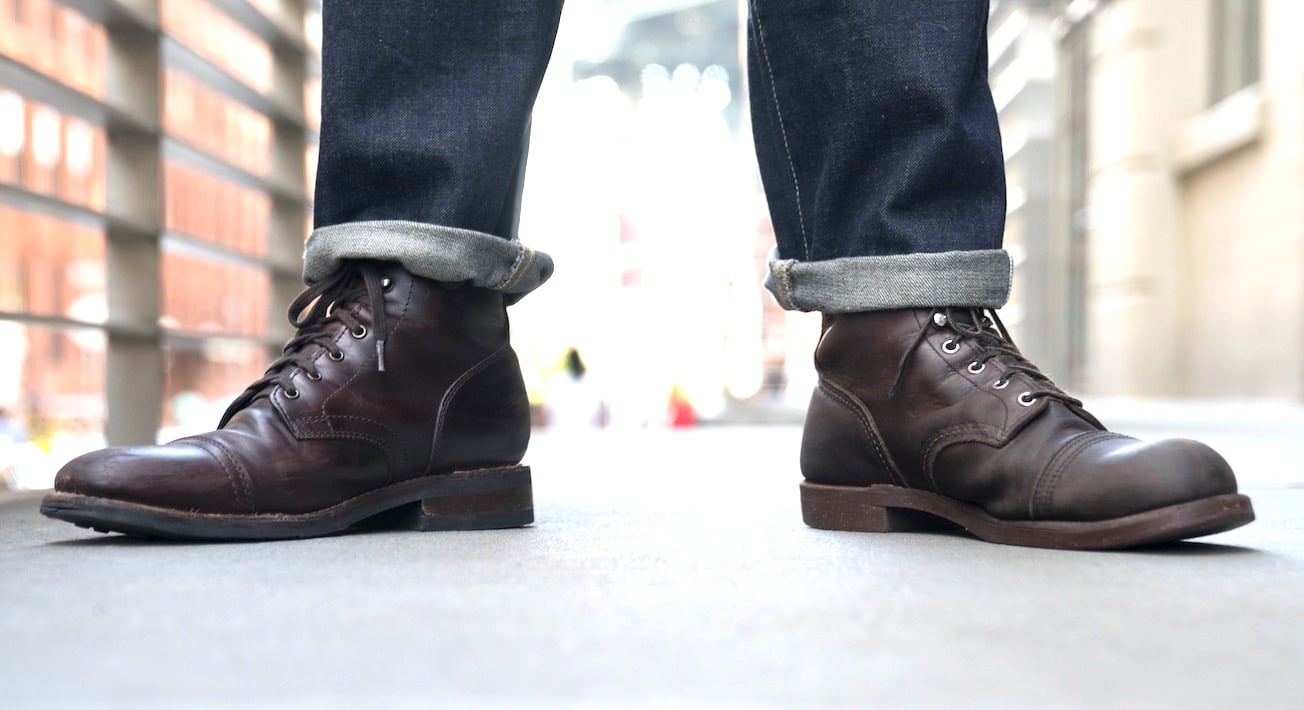 red wing boots with suit