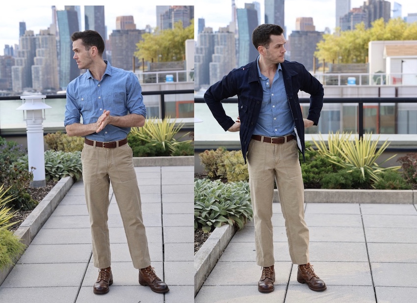 Chambray shirt red wing iron rangers fatigues