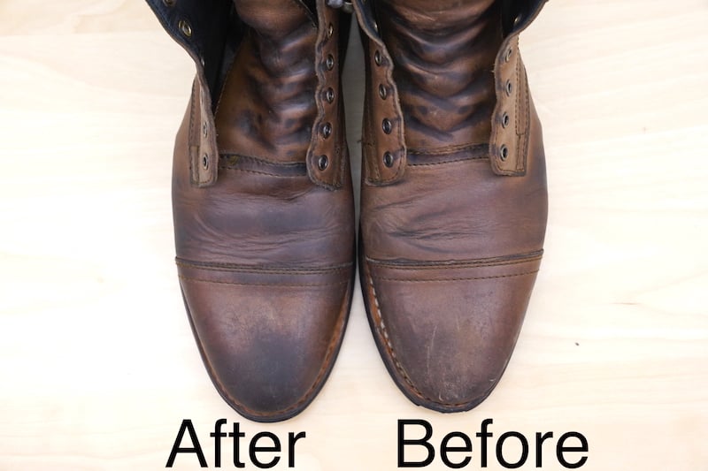 grease stain on leather shoe