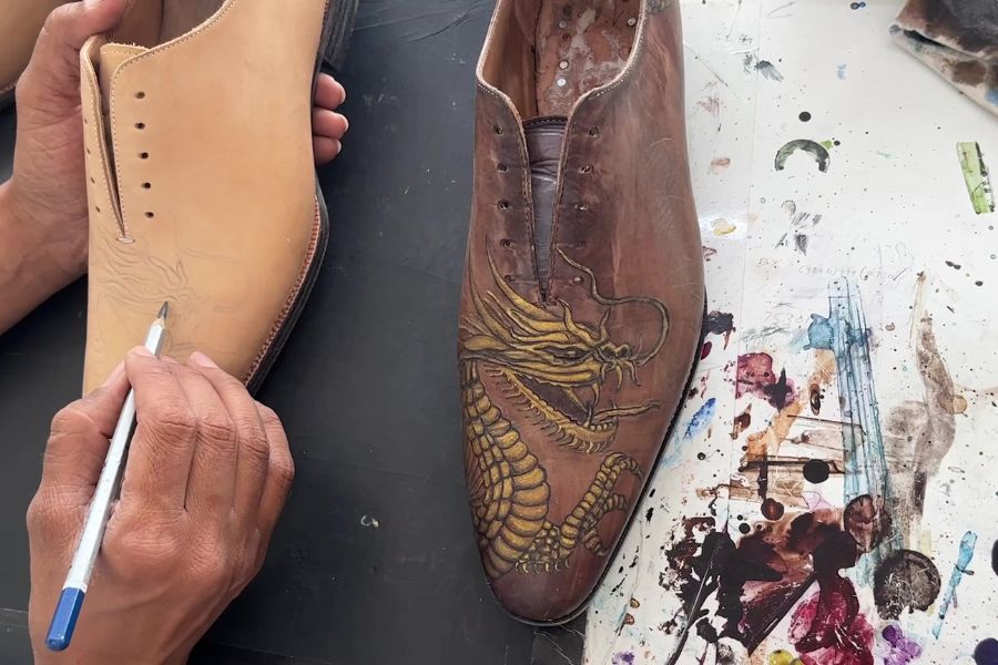 Dragon tattoo shoes wip