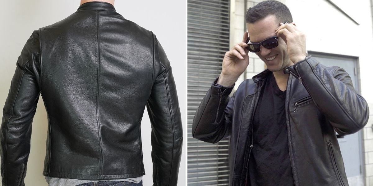 Men's Racer Jacket In Black Leather - Thursday Boot Company