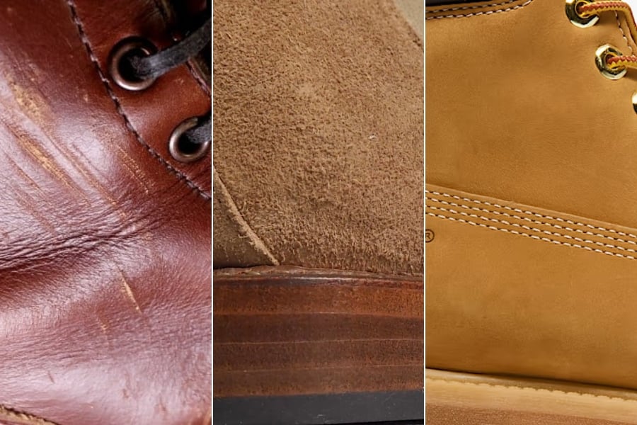 Leather vs suede vs nubuck