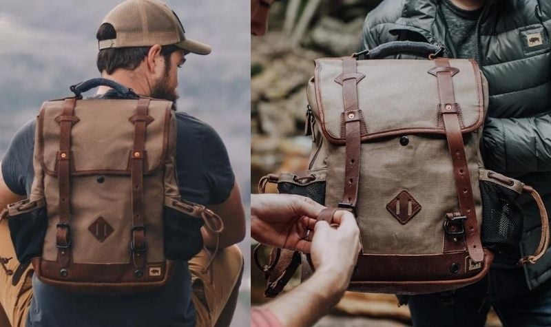 Canvas Backpack, Vintage Wax Duck Canvas Backpack