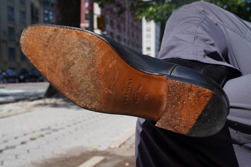 leather soles in rain