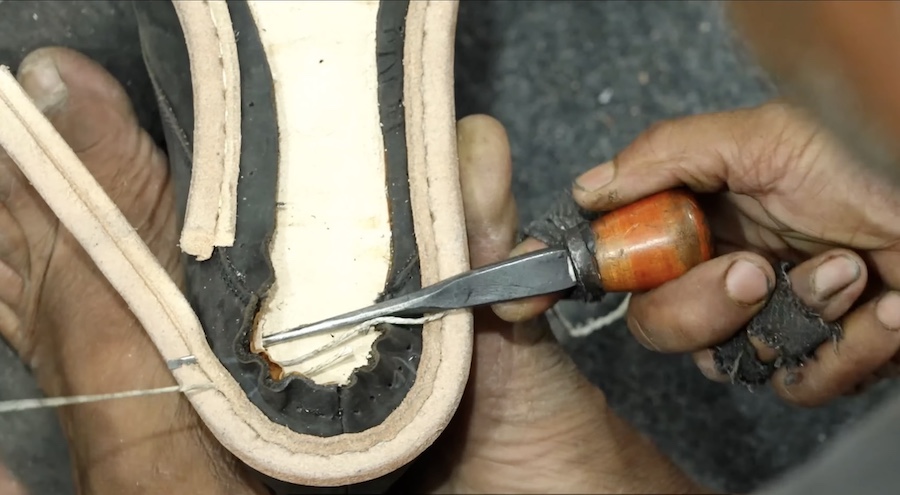 Hand welt boots process