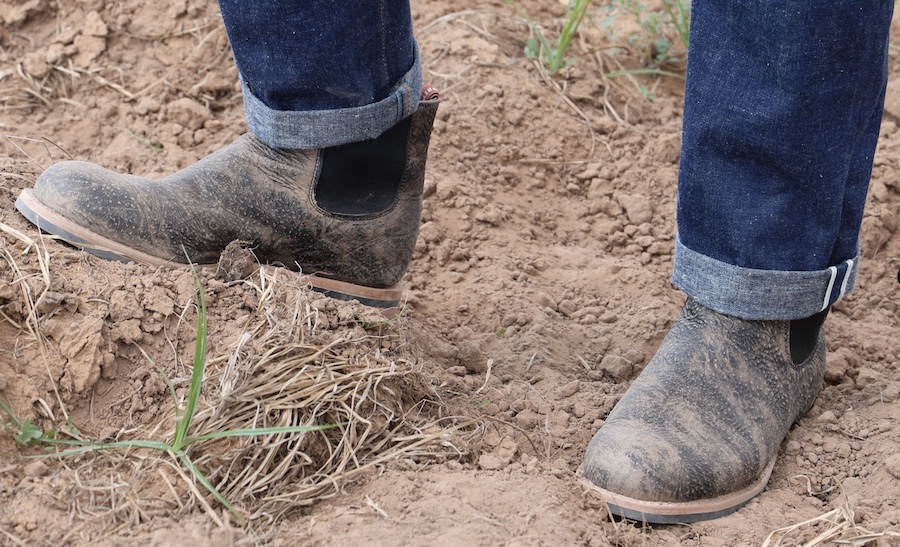 Bison leather chelsea boots drews boots bakers
