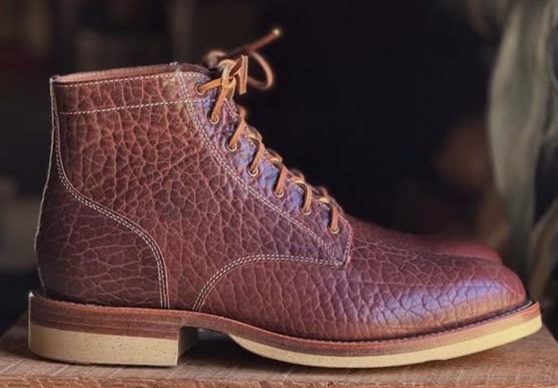 Caswell boots shrunken bison leather