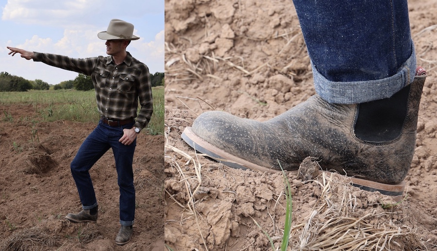 Drews chelsea jurassic black bison leather