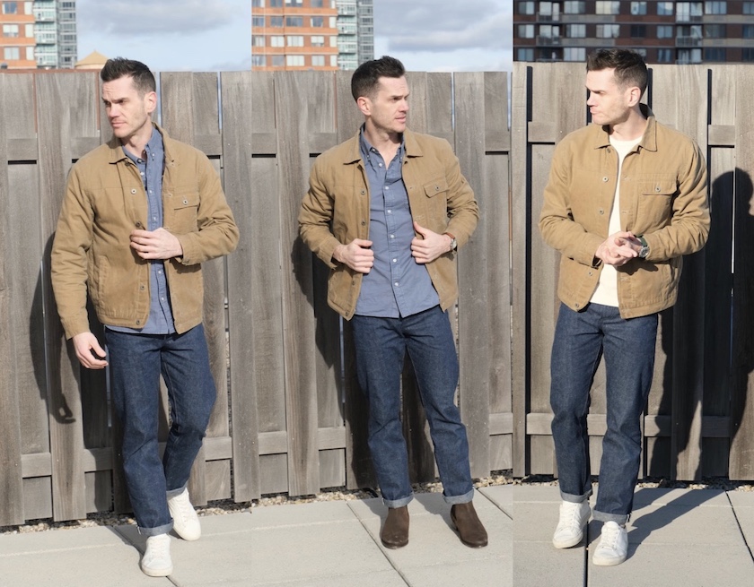 Huckberry waxed trucker jacket style