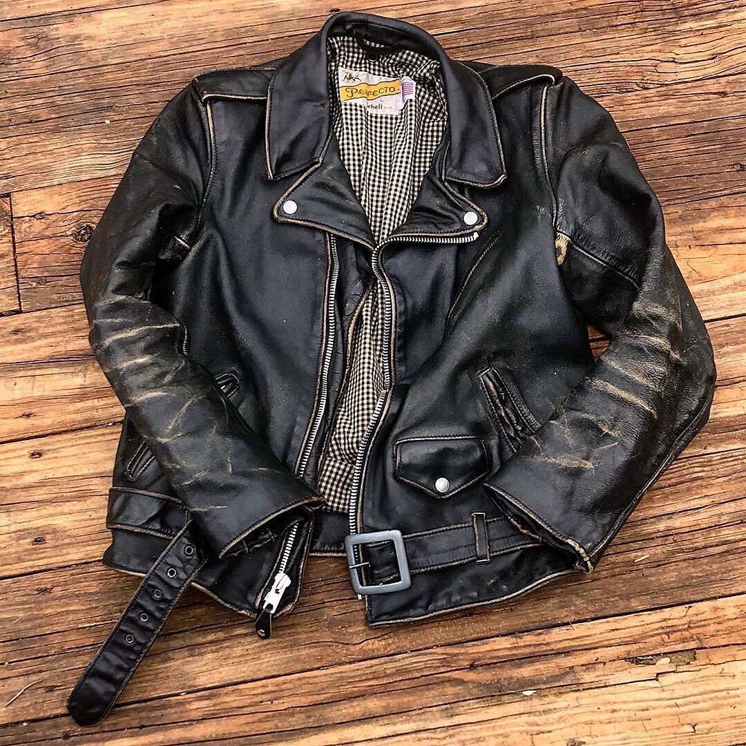 Used schott shop leather jacket