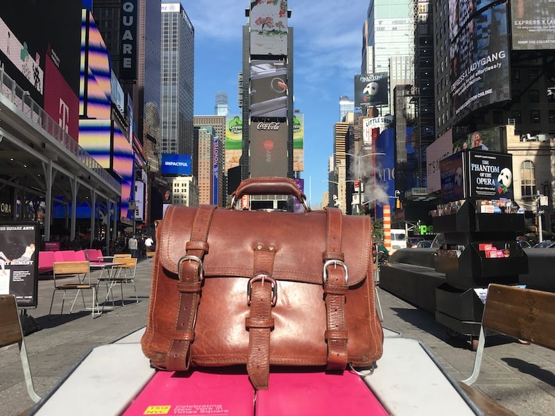 saddleback bag in times square