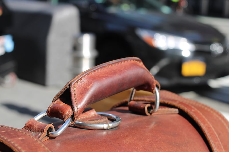 saddleback handle leather bag