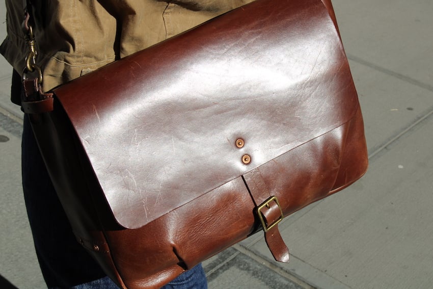 satchel and page mailbag vegetable tanned leather