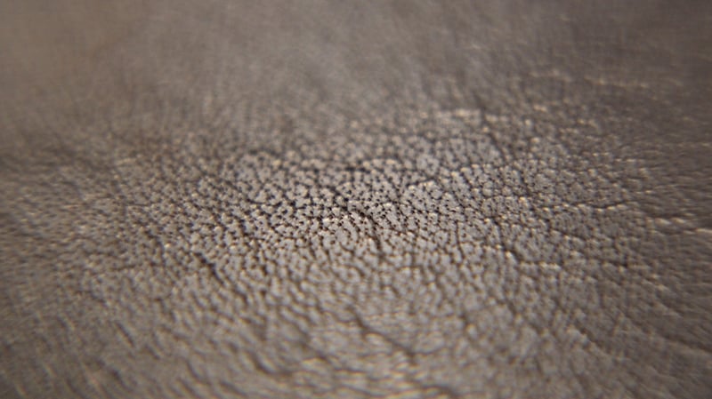 filson leather briefcase leather closeup