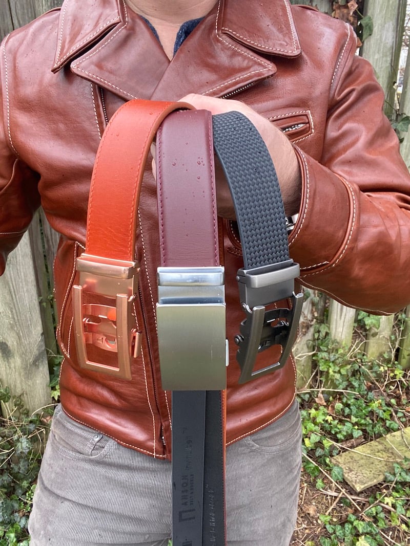 Anson Belt & Buckle 1.25 Tan Buffalo Vegetable Tanned Leather Strap