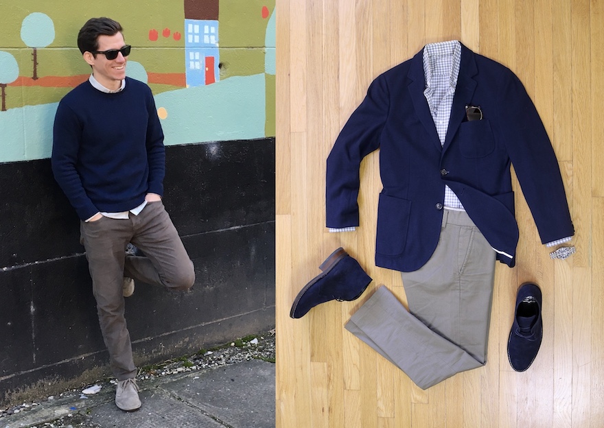 Business casual chukka outfit