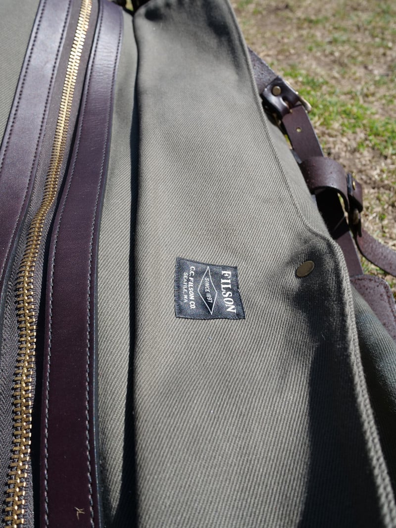 Close up of Filson Duffle fabric