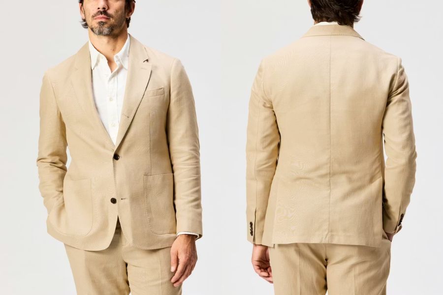 Wills rosedale linen classic patch pocket suit jacket