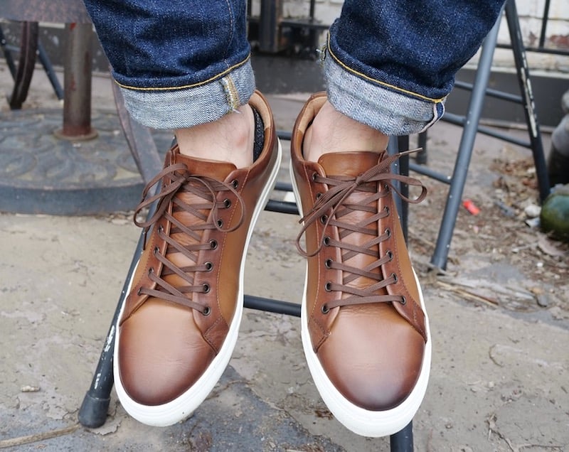 Men's Premier High Top Sneaker In Toffee Tan Leather - Thursday