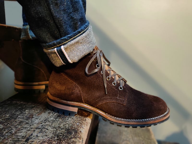 viberg mocha oiled roughout service boot