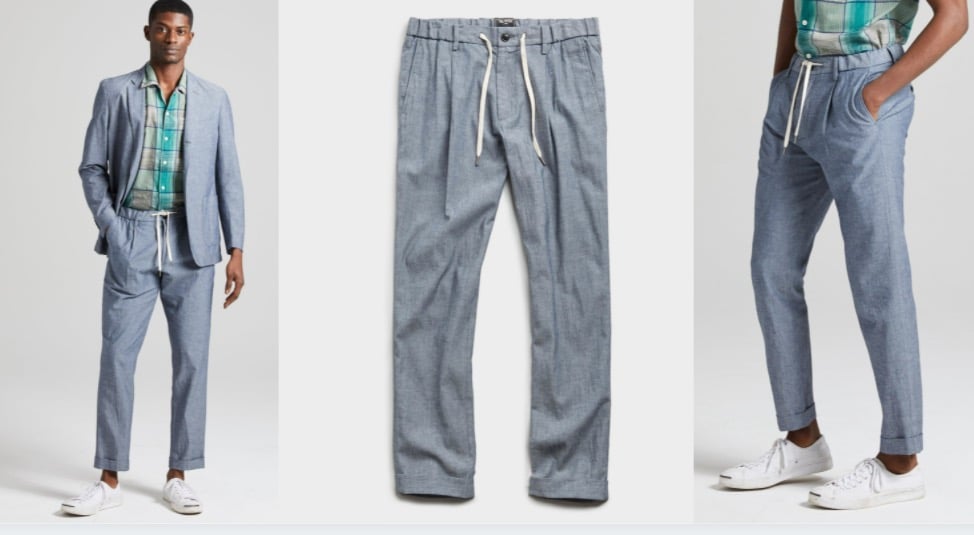 todd snyder chambray trousers