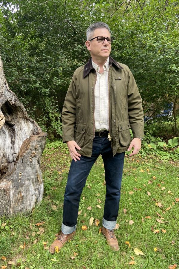 Barbour bedale jacket on body nature