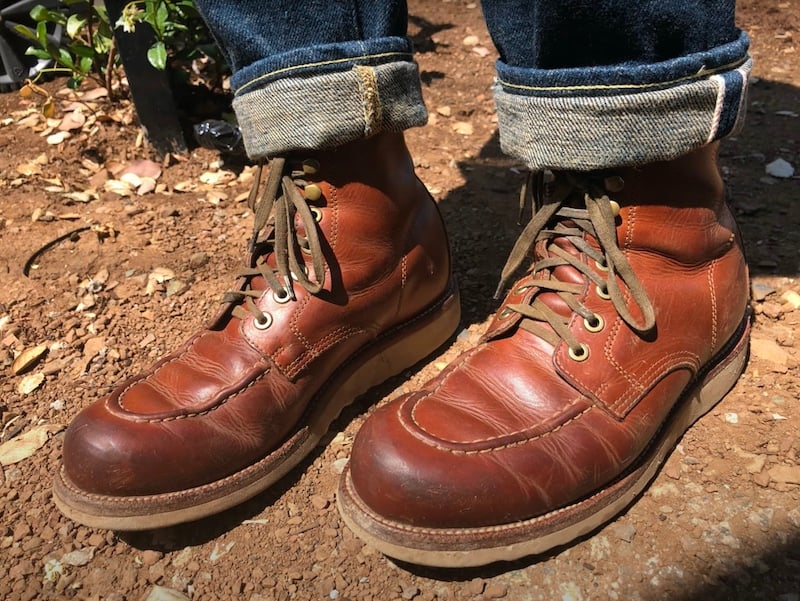 grant stone brass boots patina worn in