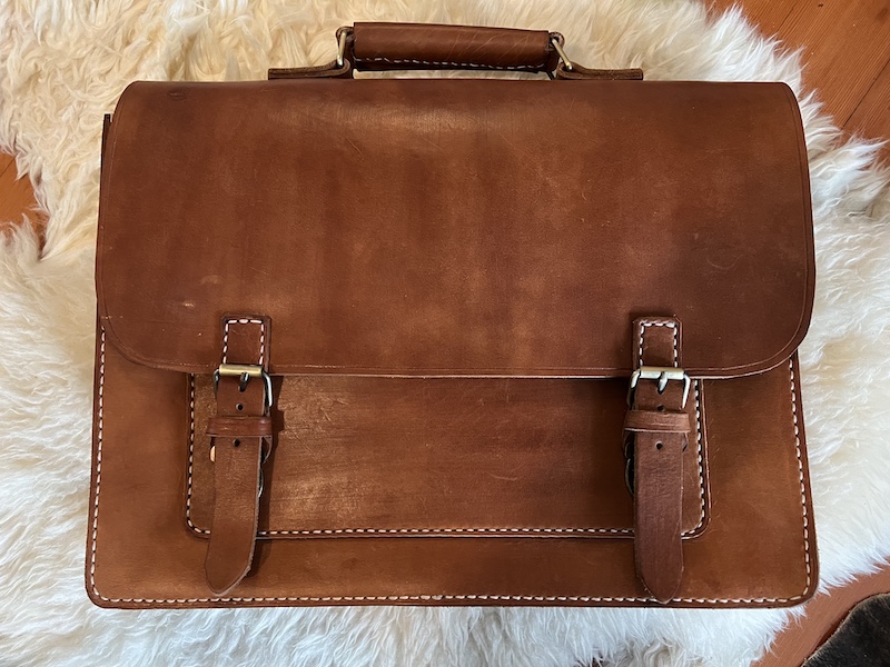 Men's Commuter Messenger Bag in Brown 'Old English' Leather - Thursday