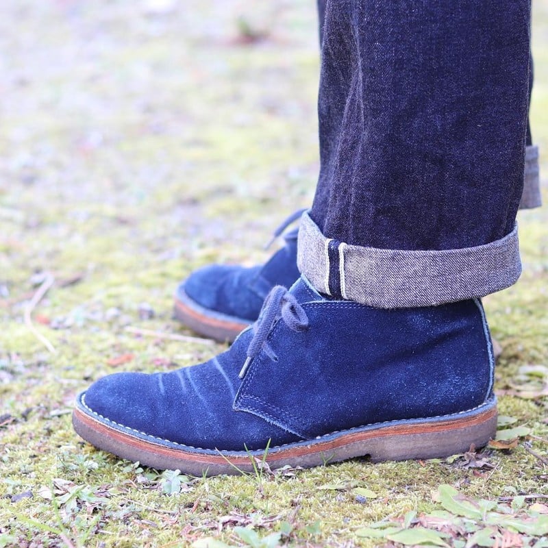 Navy Jonh Lofgren Desert Boot and Jeans