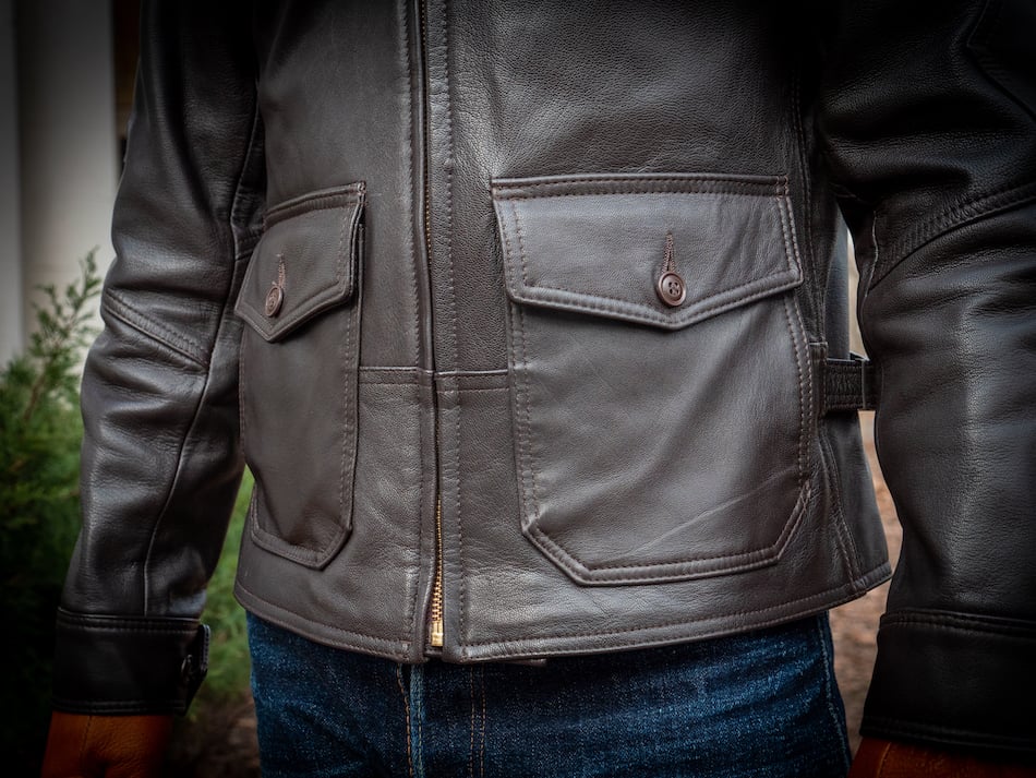 cockpit usa type 440 leather jacket hem