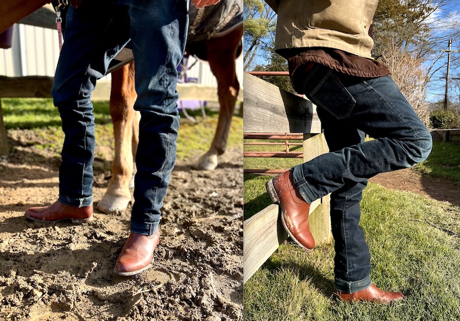 Tecovas Slim Jeans with Cowboy Boots 