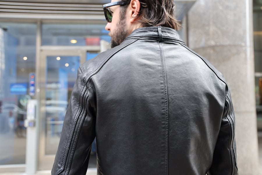 All saints leather jacket stretch hot sale