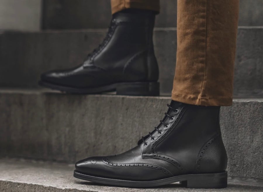 thursday boot company wingtip boots black