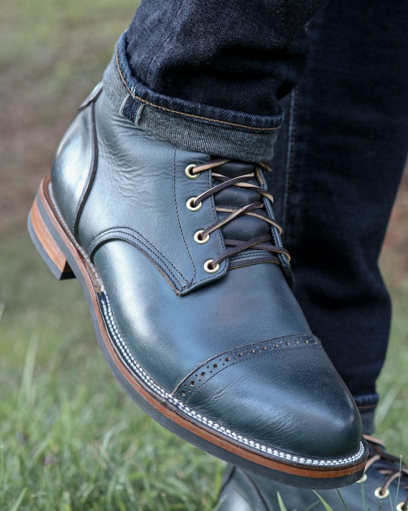 unmarked boots cap toe hunter blue