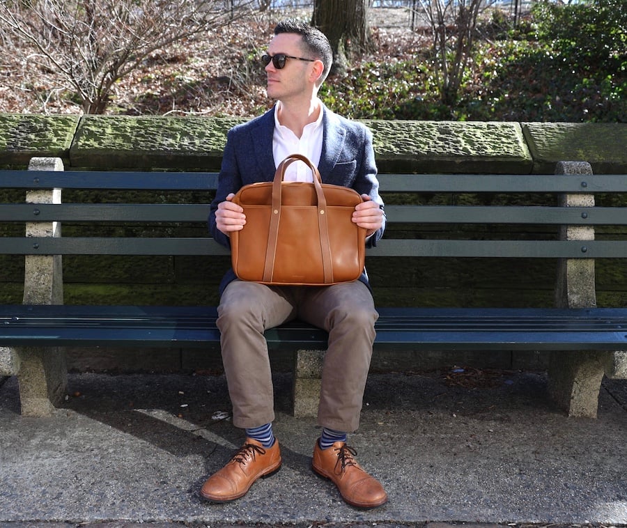 wp standard briefcase tan leather