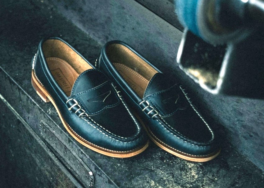 blue penny loafers