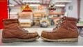 thorogood vs irish setter work boots. Two boots both very well worn and beat up