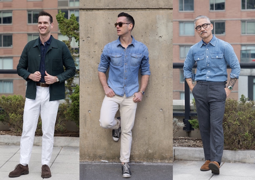 Denim workwear shirt outfit