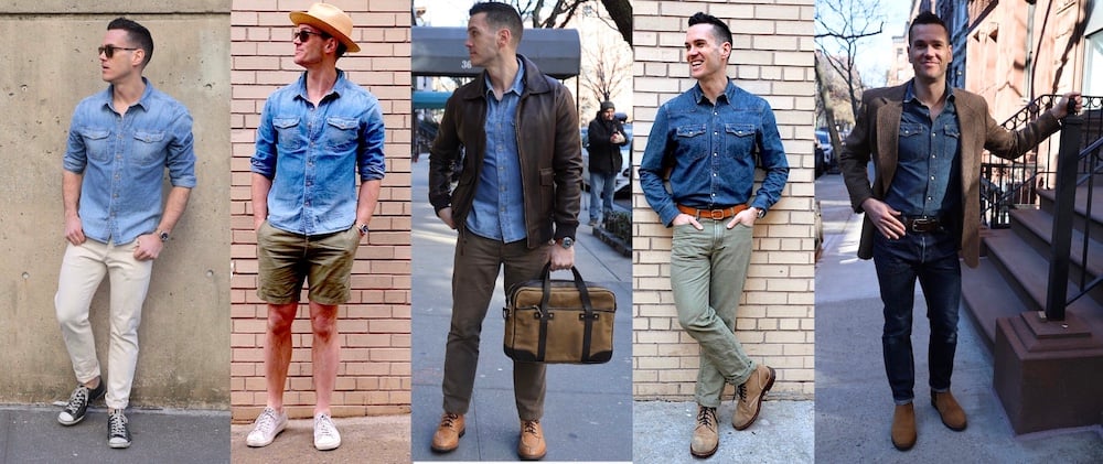 5 ways of wearing a denim shirt