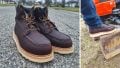 Irish Setter Ashby review featured image, a pair of boots and man stepping on a blade