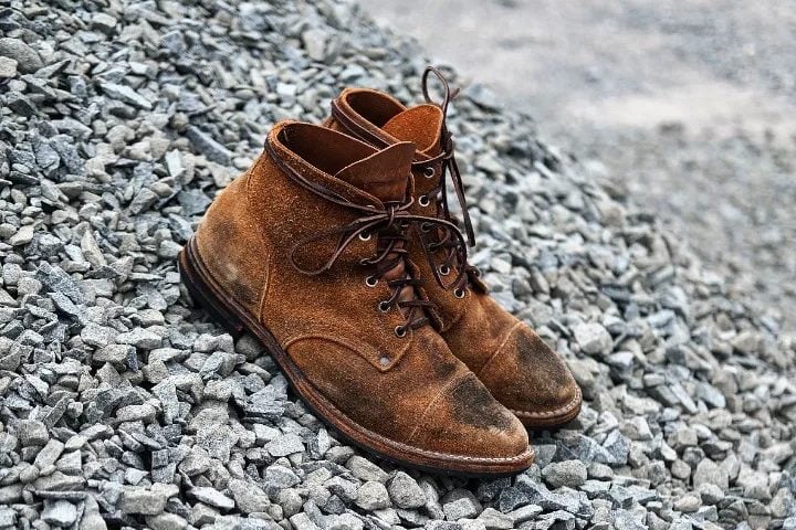 Viberg nigel calbourn collab boot on gravel