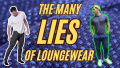 Apres pant thumbnail with words "the many lies of loungewear"