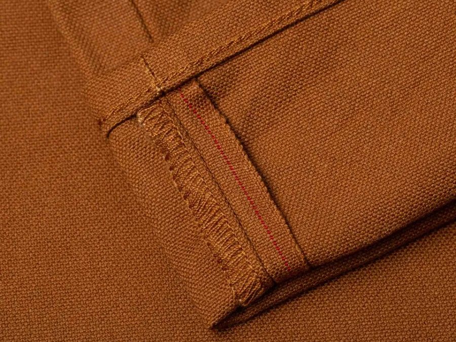 Bp 06 scout pants 9 oz brown selvedge duck canvas closeup